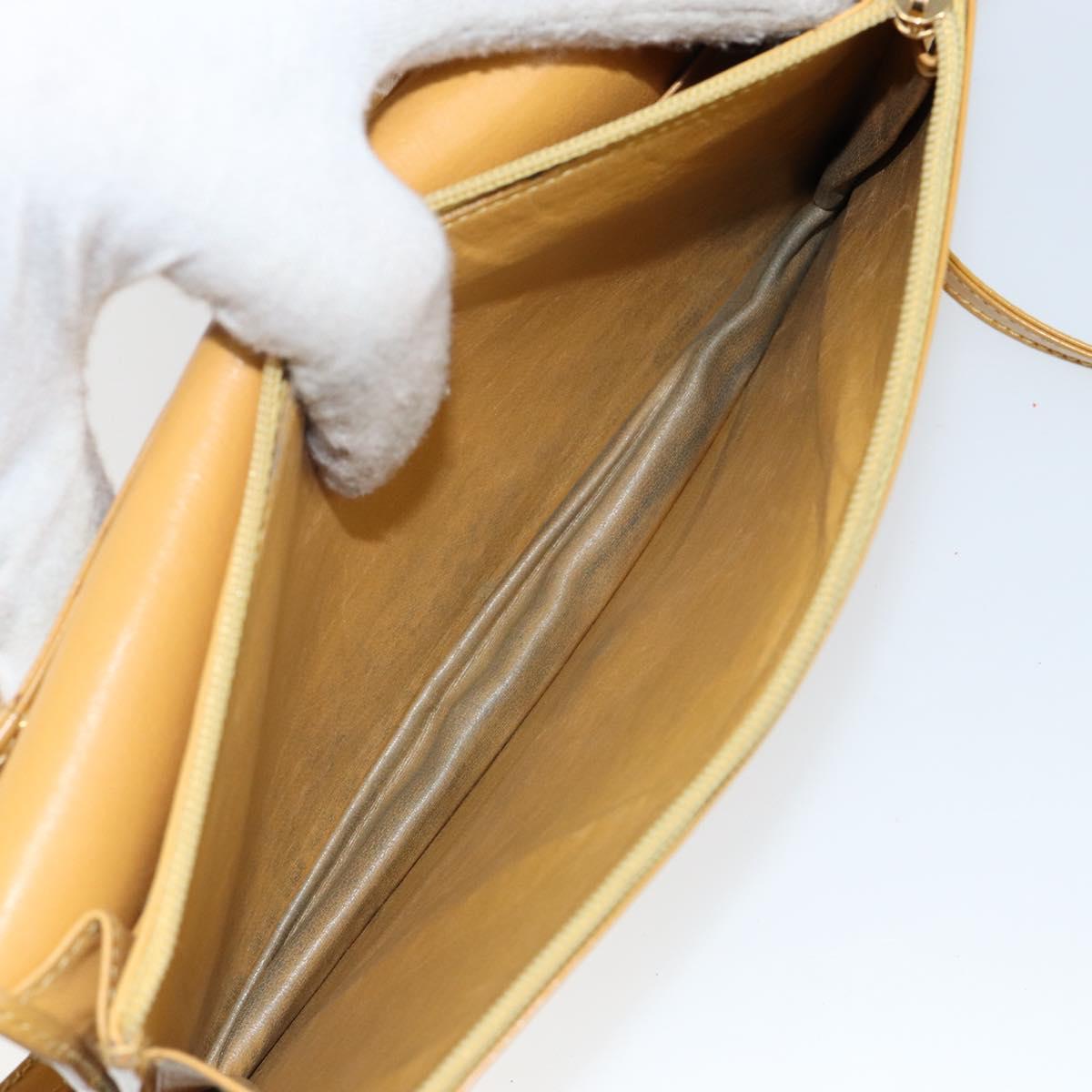 LOEWE Shoulder Wallet Bag Leather Yellow Auth SW1530