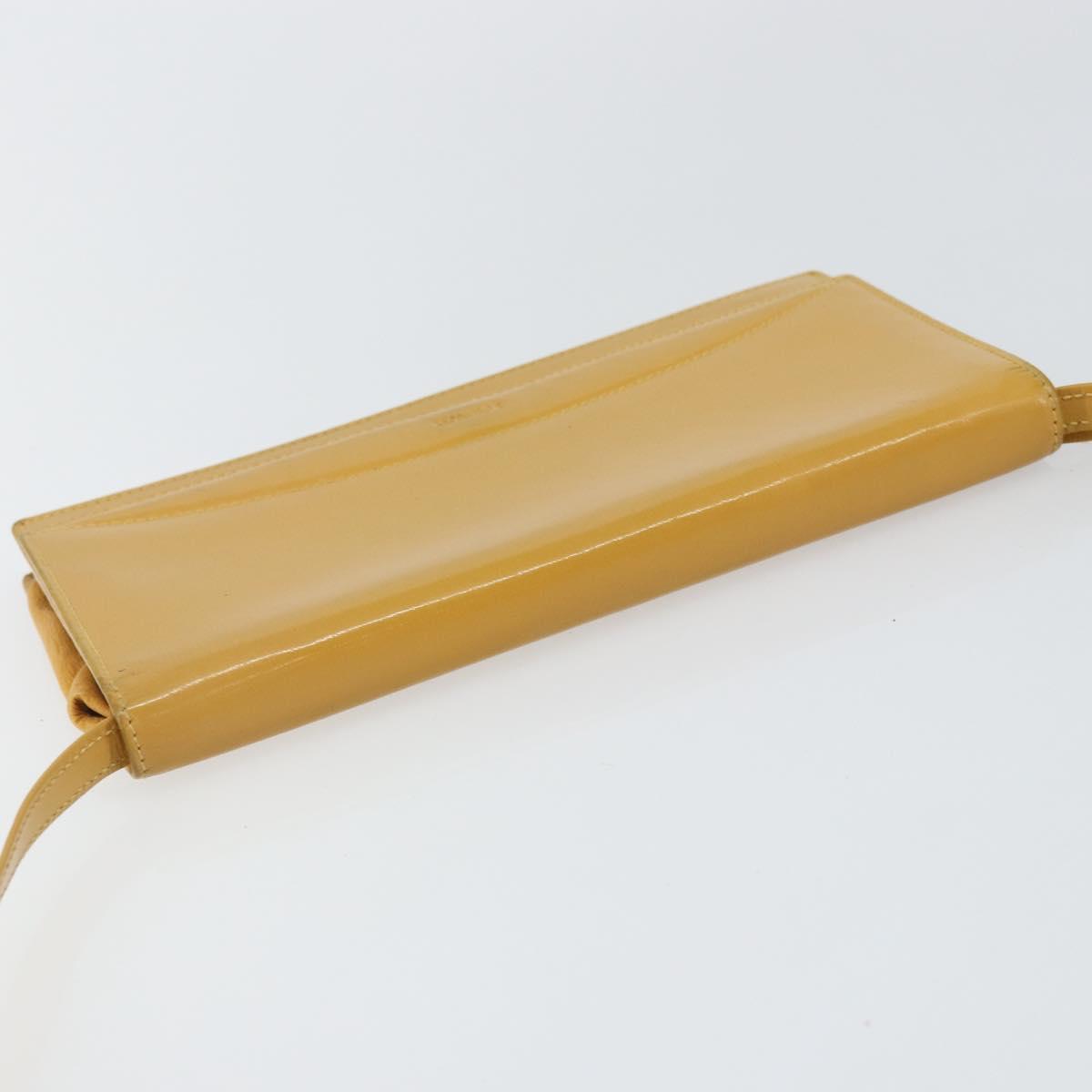 LOEWE Shoulder Wallet Bag Leather Yellow Auth SW1530