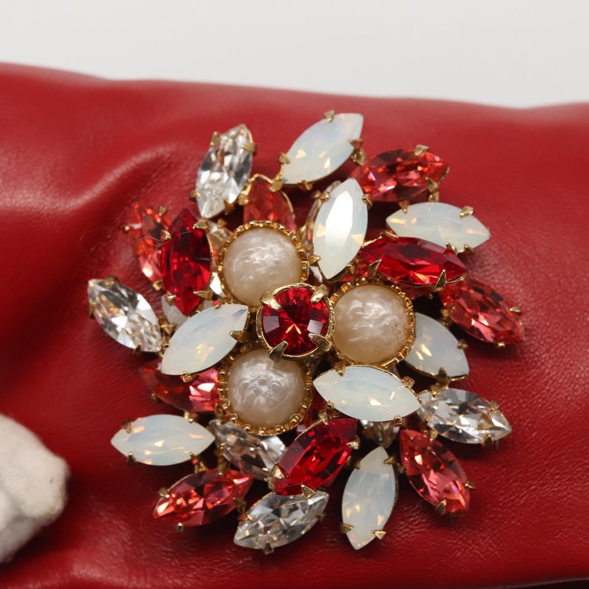 Miu Miu Bijoux Shoulder Bag Leather Red Gold Auth SW1539