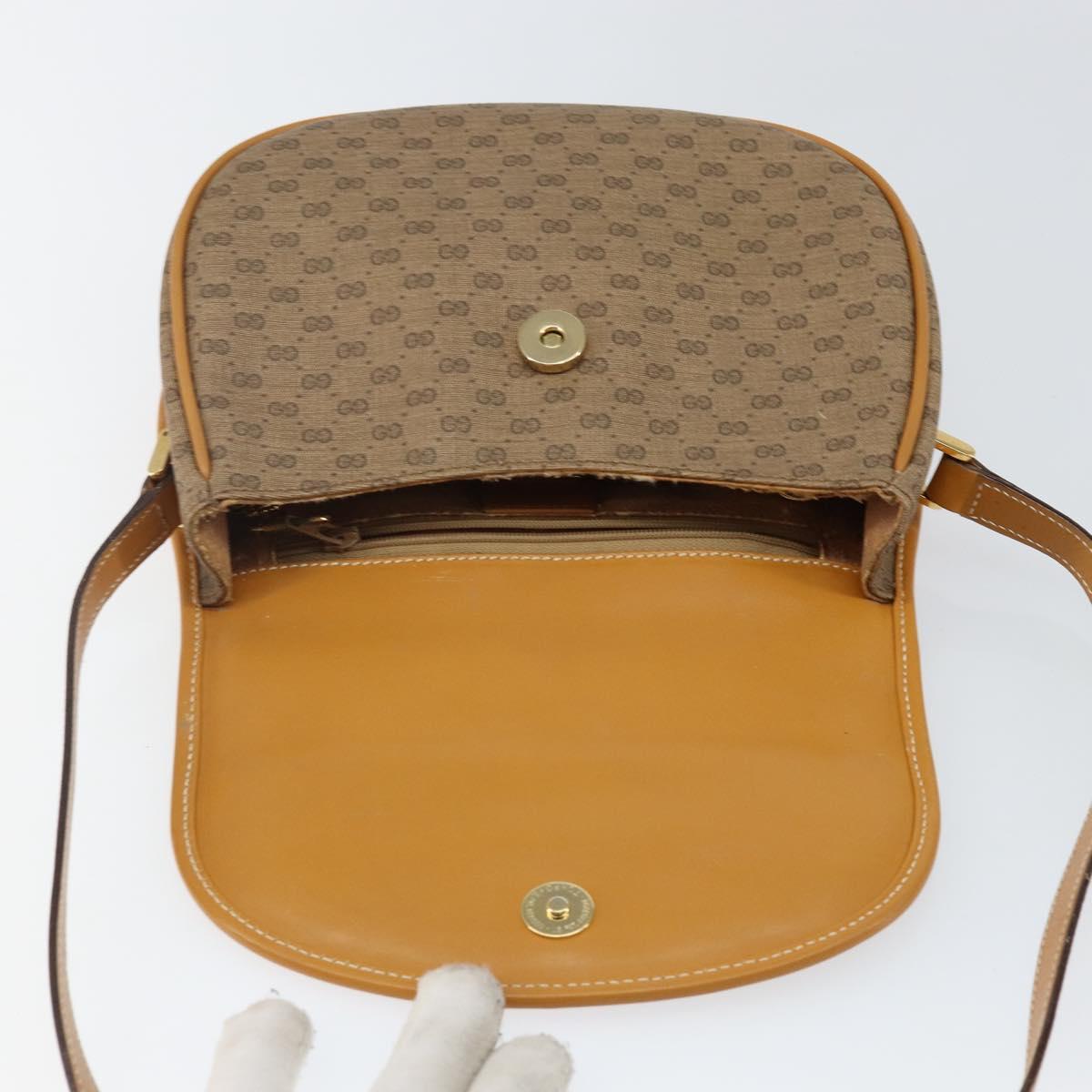 GUCCI Micro GG Supreme Shoulder Bag PVC Beige Gold 007 115 0074 Auth SW1540