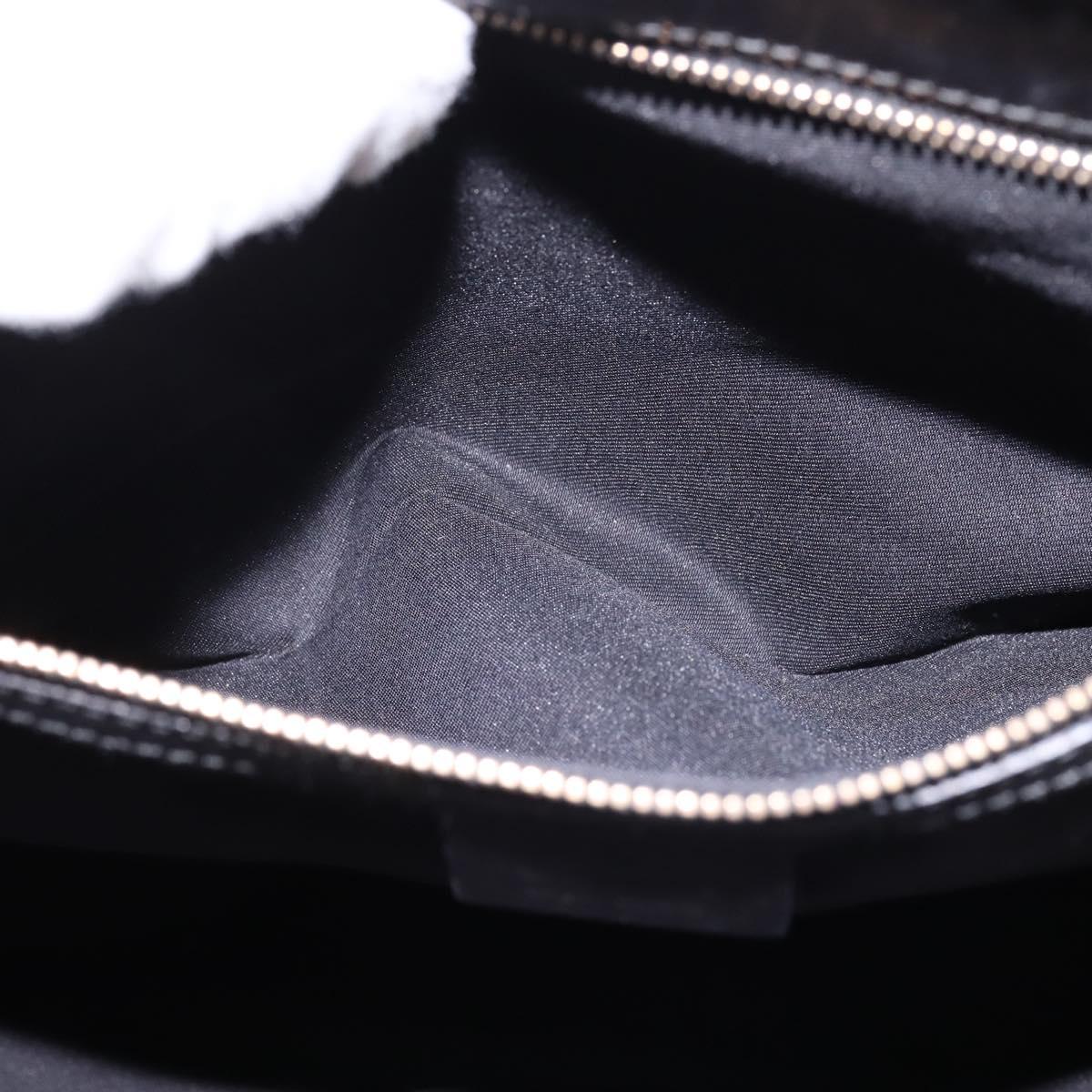 GUCCI GG Canvas Hand Bag Black Gold Auth SW1542