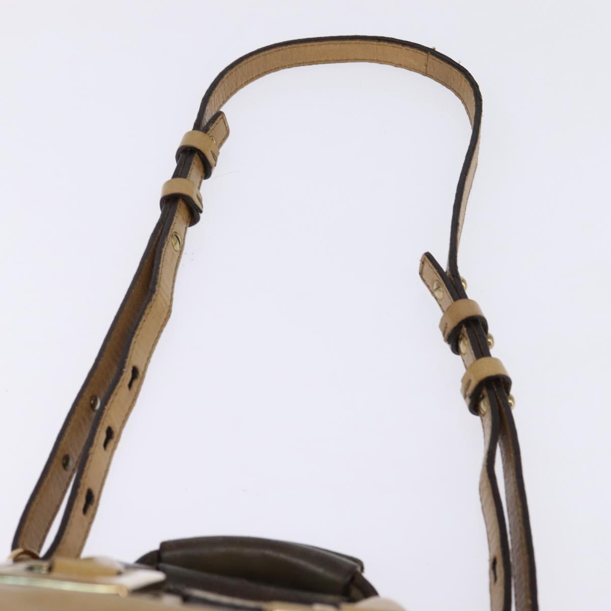Chloe Etel Hand Bag Leather 2way Beige Gold Auth SW1546
