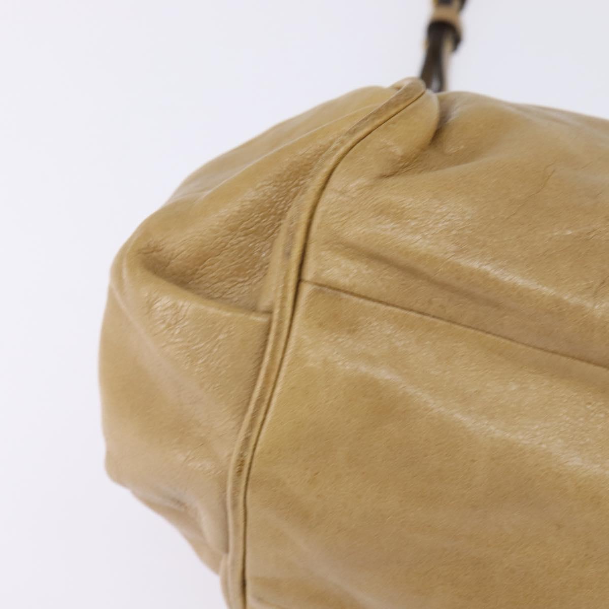 Chloe Etel Hand Bag Leather 2way Beige Gold Auth SW1546