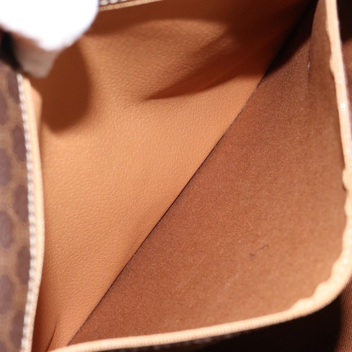 CELINE Macadam Canvas Tote Bag PVC Leather Brown Gold Auth SW1549