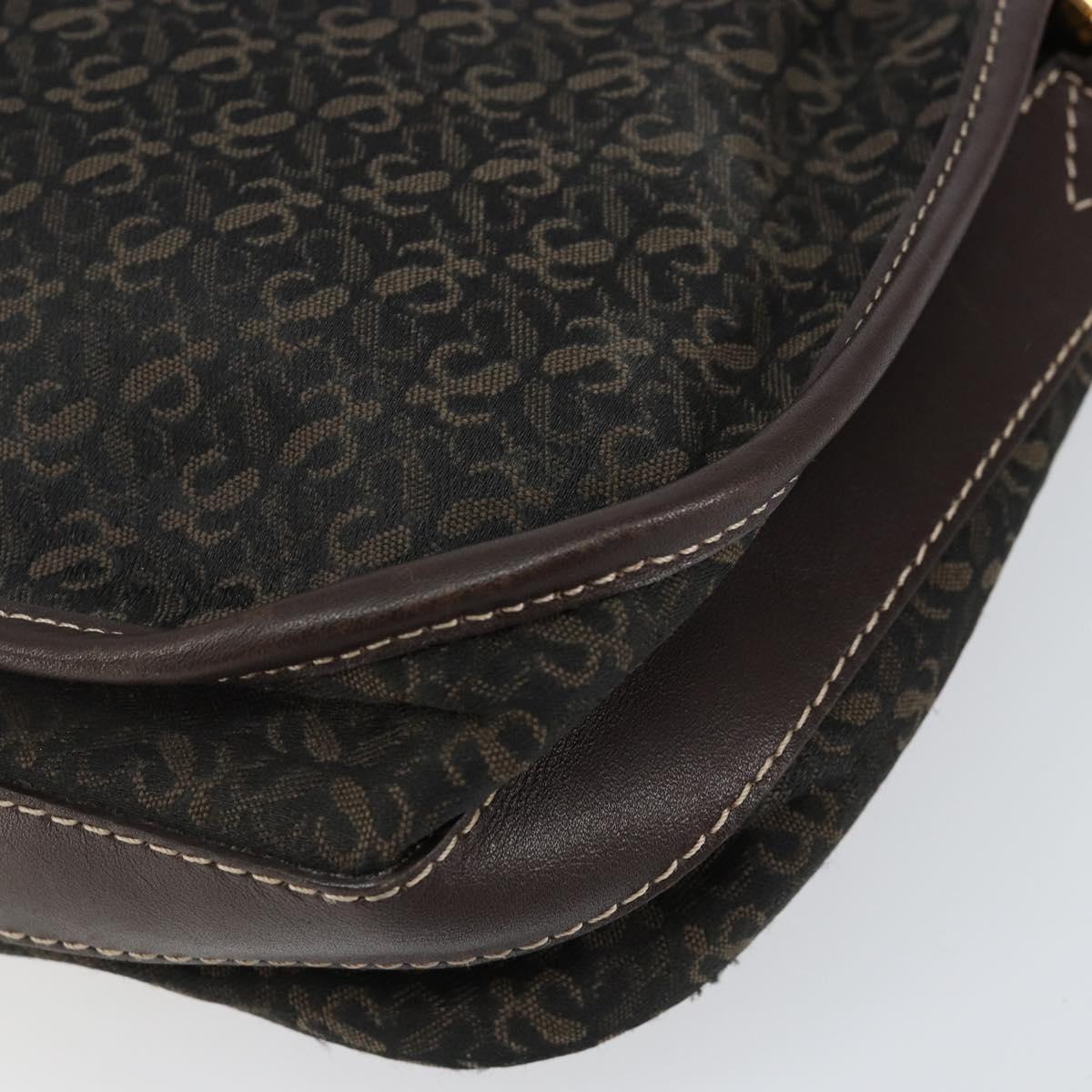 LOEWE Anagram Shoulder Bag Canvas Brown Gold Auth SW1553