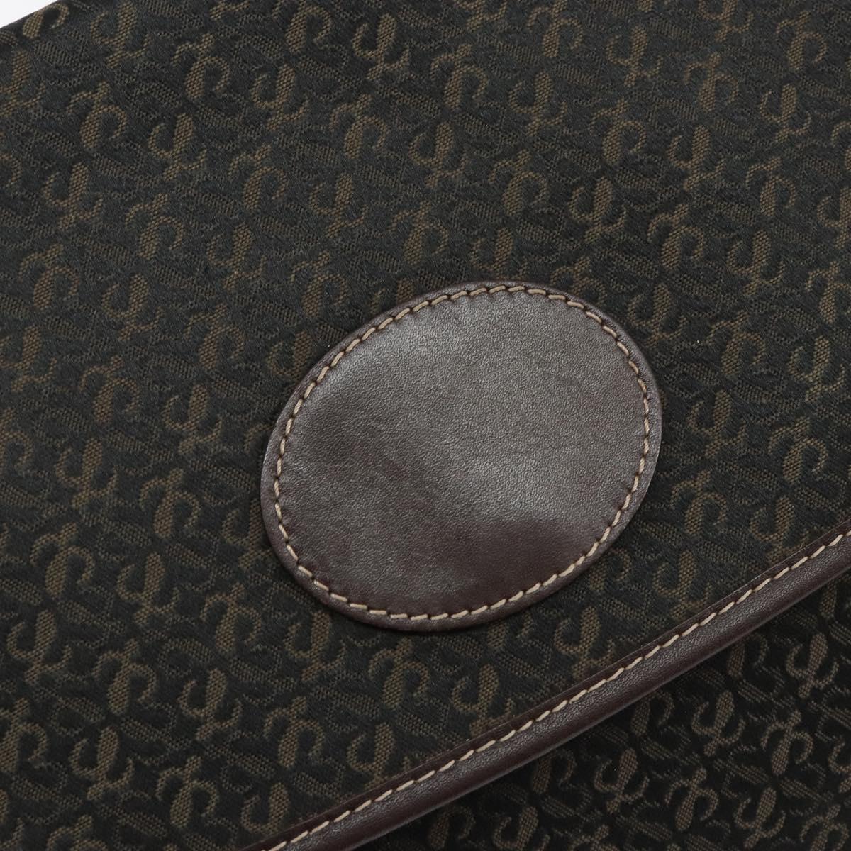 LOEWE Anagram Shoulder Bag Canvas Brown Gold Auth SW1553