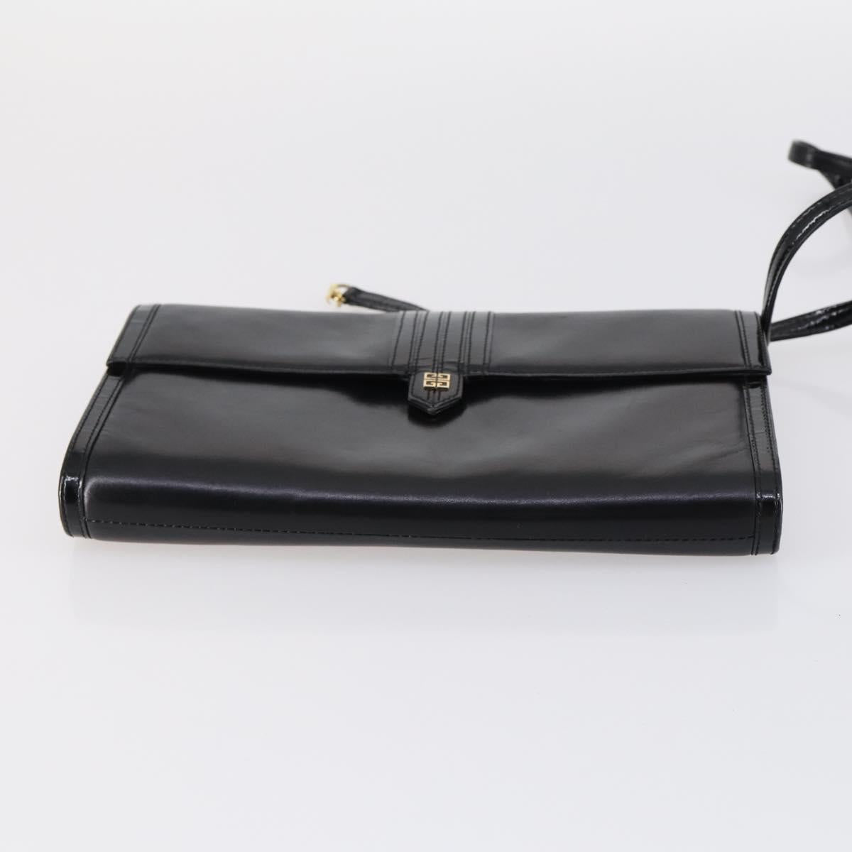 GIVENCHY Shoulder Bag Leather 2Set Black Auth SW1560