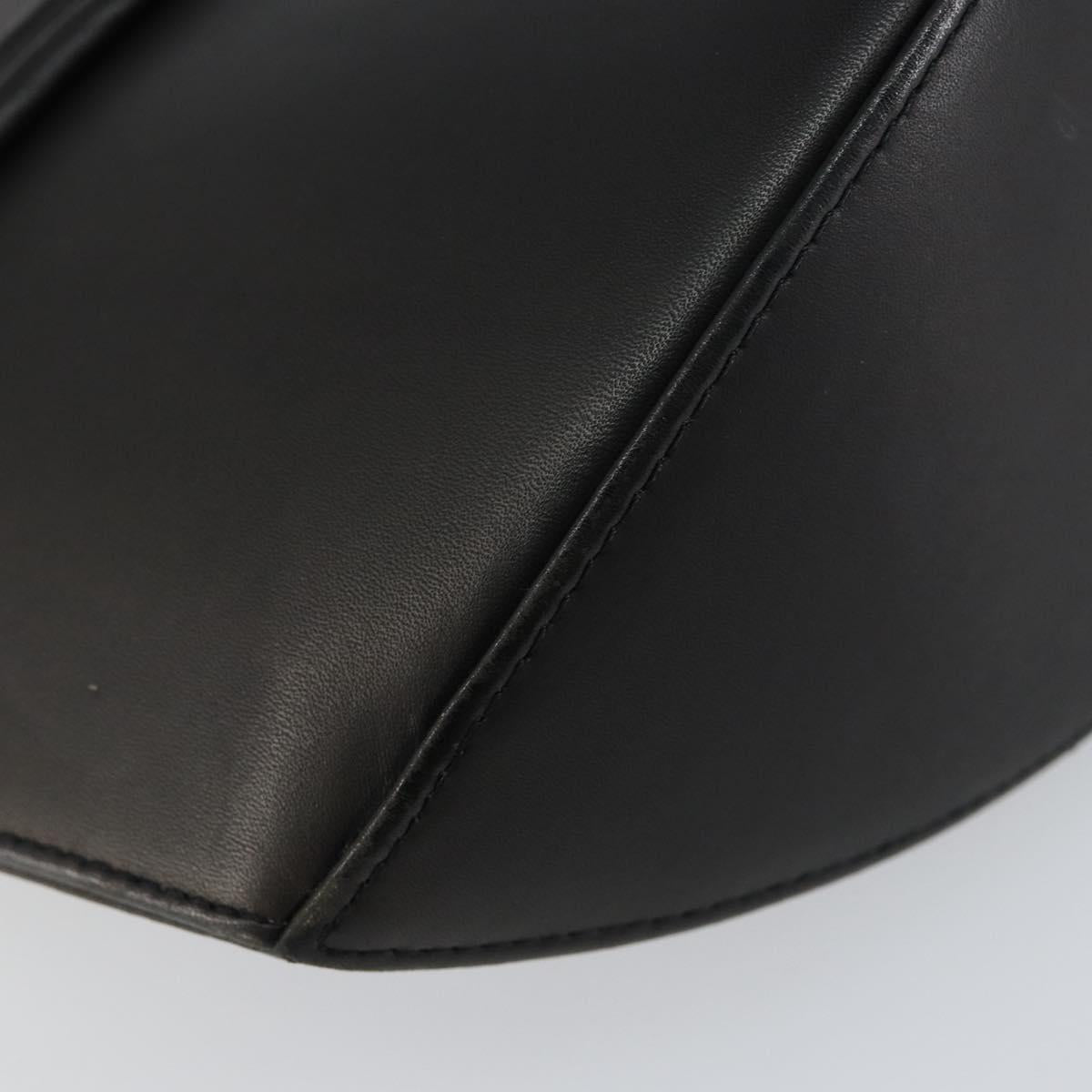 BALLY Hand Bag Leather Black Gold Auth SW1563