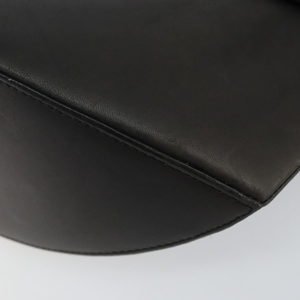 BALLY Hand Bag Leather Black Gold Auth SW1563