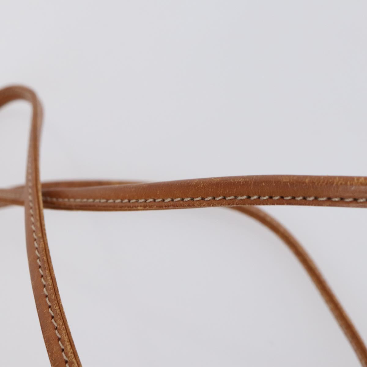 CELINE Macadam Canvas Shoulder Bag PVC Leather 2 Set Brown Beige Auth SW1565