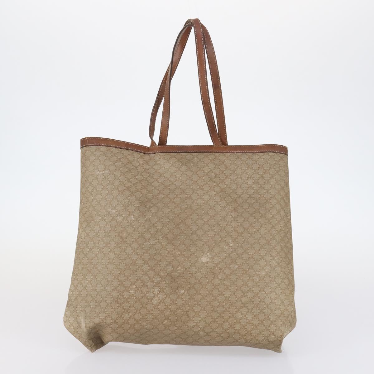 CELINE Macadam Canvas Shoulder Bag PVC Leather 2 Set Brown Beige Auth SW1565