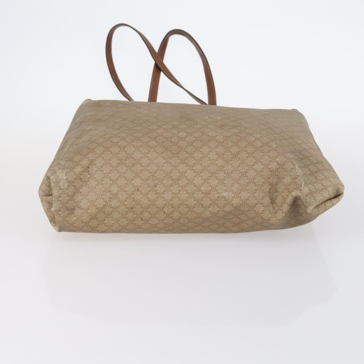 CELINE Macadam Canvas Shoulder Bag PVC Leather 2Set Brown Beige Auth SW1565