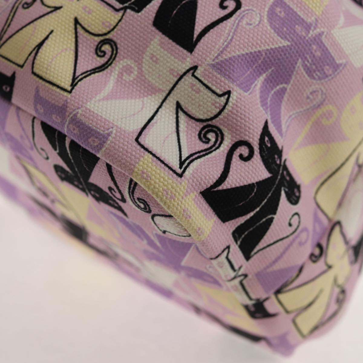 Miu Miu CANAPA CATS Pouch Canvas Pink Silver Auth sw1573SAM