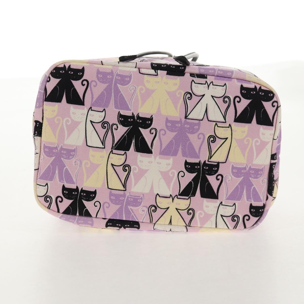 Miu Miu CANAPA CATS Pouch Canvas Pink Silver Auth sw1573SAM