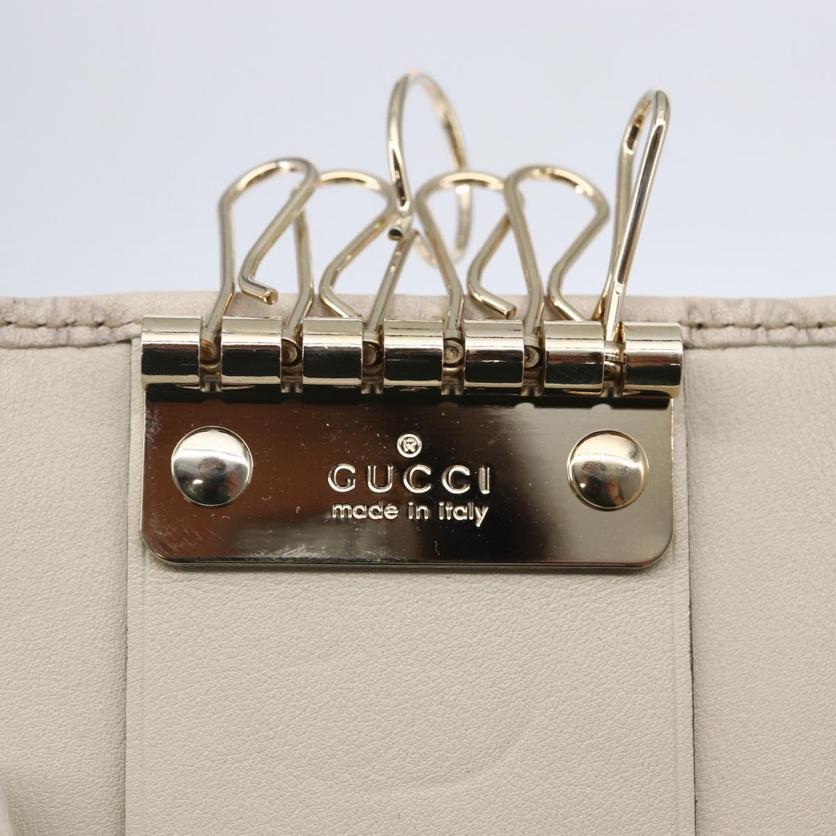 GUCCI Guccissima GG Canvas Key Case Leather White 203551 Auth sw1578