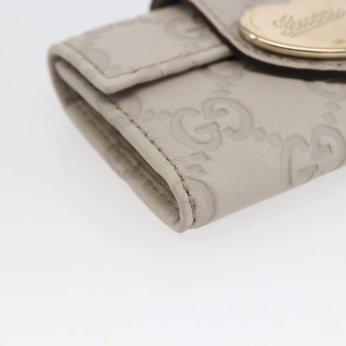 GUCCI Guccissima GG Canvas Key Case Leather White 203551 Auth sw1578