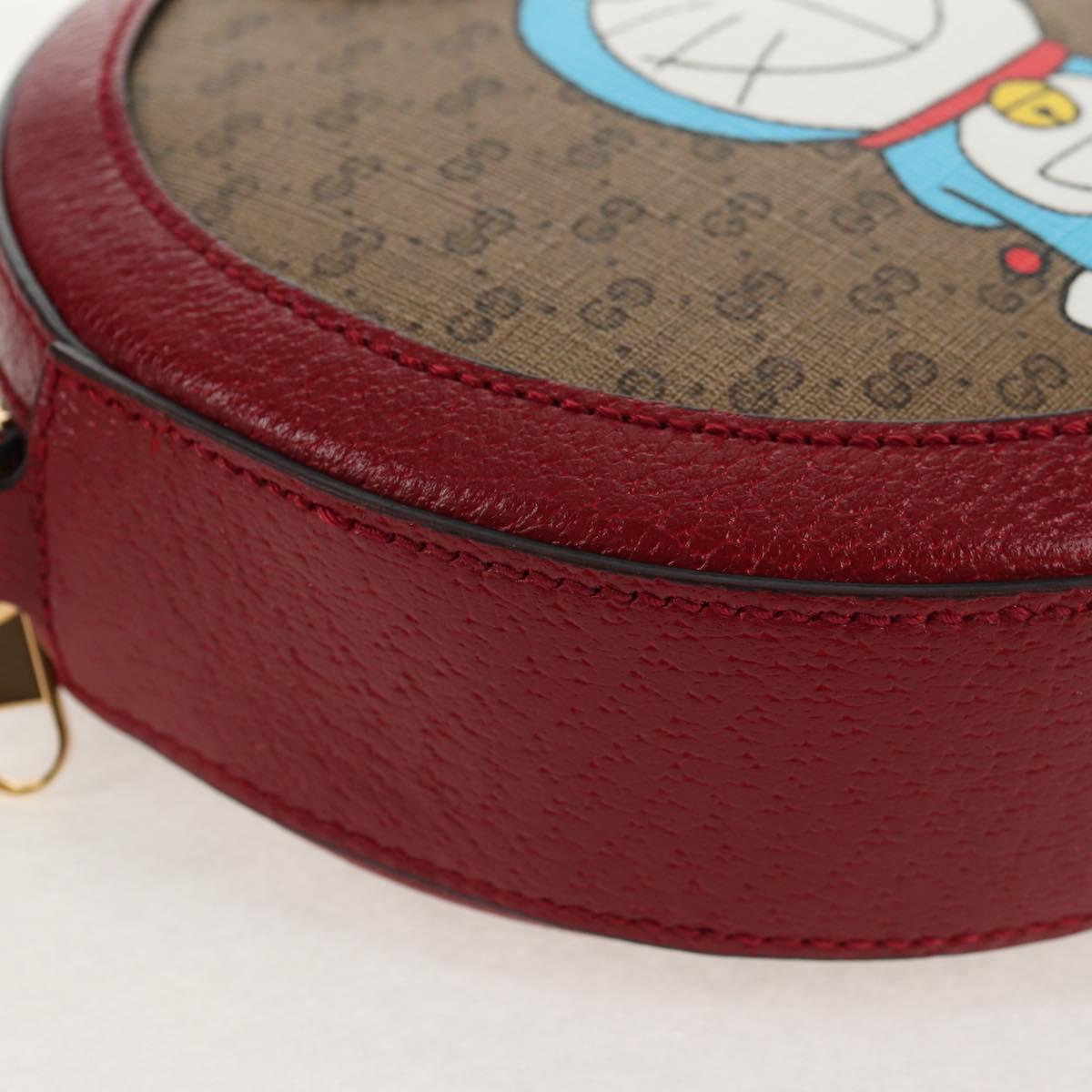 GUCCI Micro GG Supreme Doraemon Collaboration Bag PVC Beige 625216 Auth sw1582M