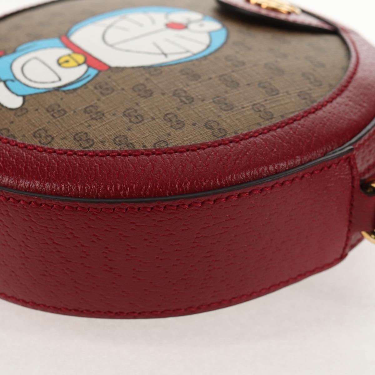 GUCCI Micro GG Supreme Doraemon Collaboration Bag PVC Beige 625216 Auth sw1582M