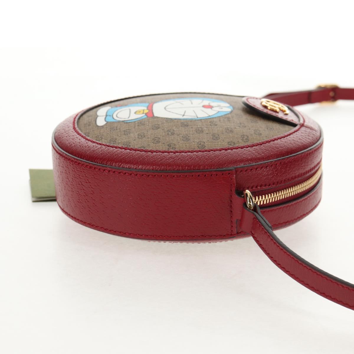 GUCCI Micro GG Supreme Doraemon Collaboration Bag PVC Beige 625216 Auth sw1582M