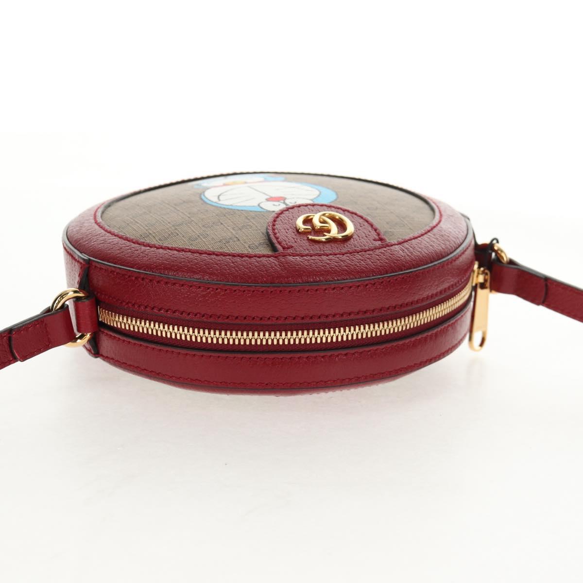 GUCCI Micro GG Supreme Doraemon Collaboration Bag PVC Beige 625216 Auth sw1582M