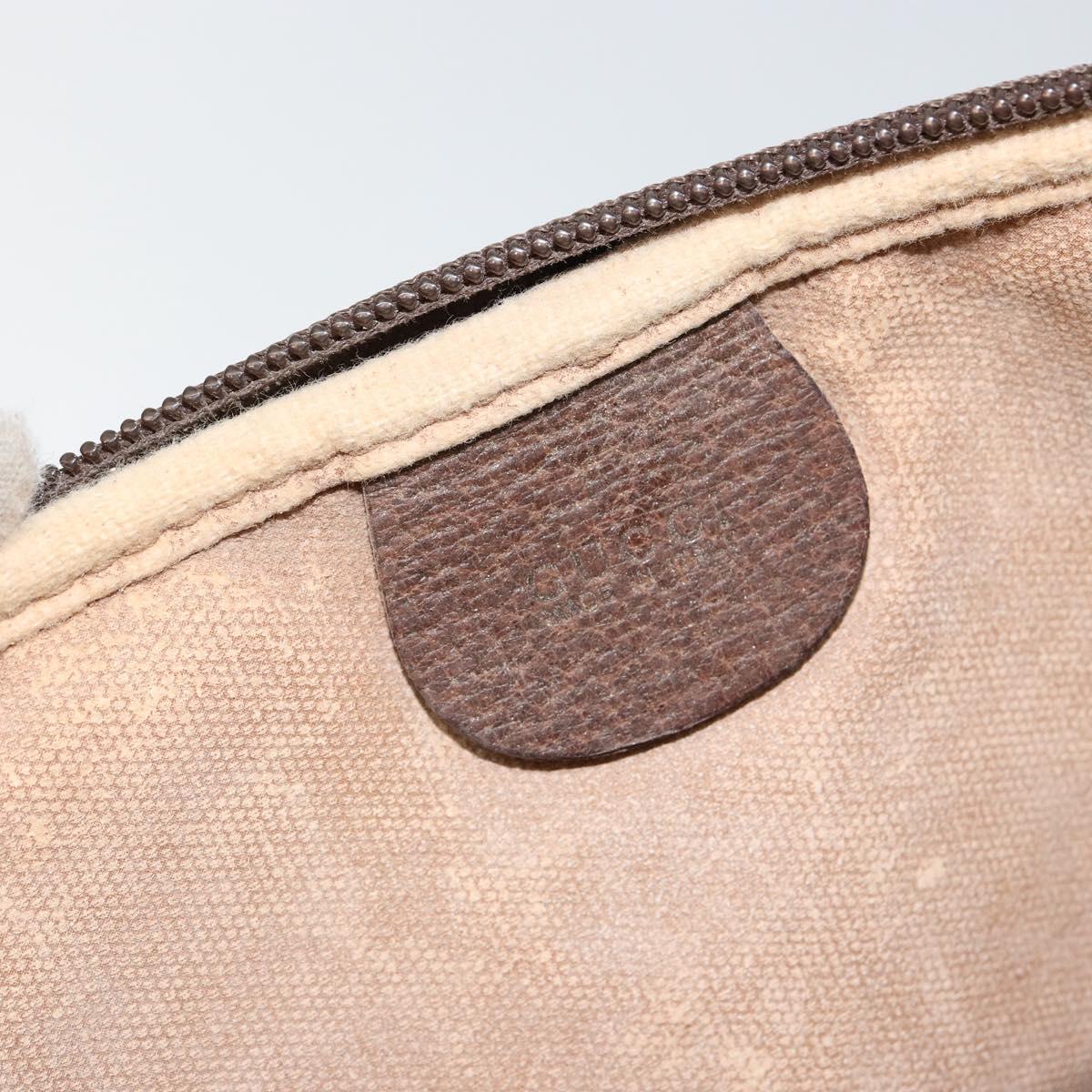 GUCCI GG Canvas Shoulder Bag PVC Leather Beige Auth sw1583