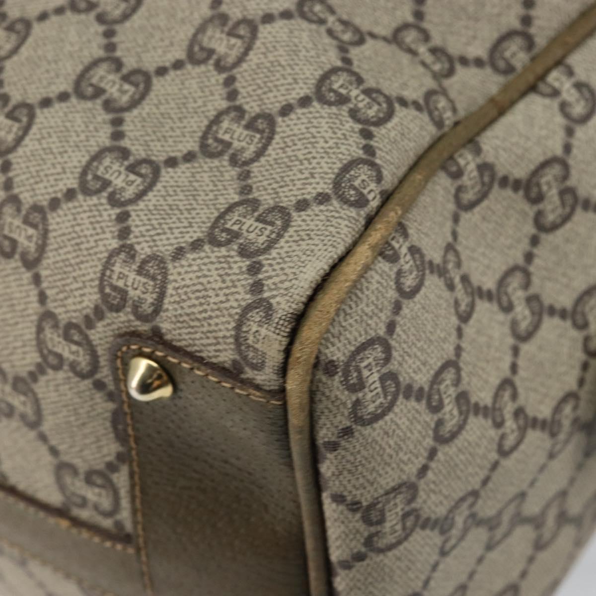 GUCCI GG PLUS Canvas Web Sherry Line Boston Bag PVC Beige Green Red Auth sw1585