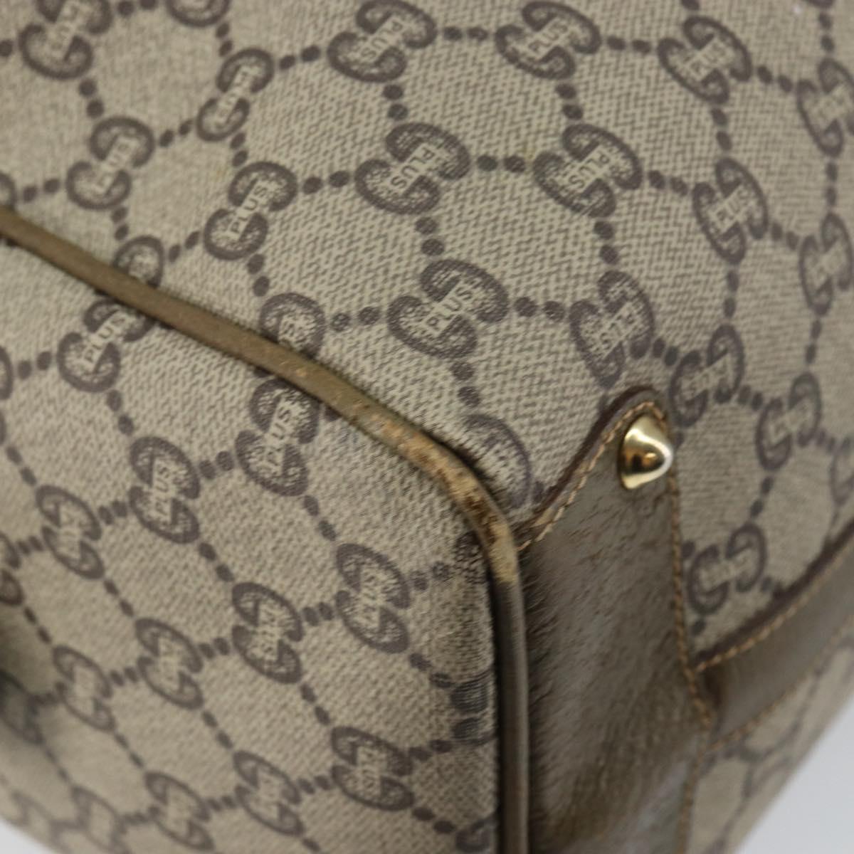 GUCCI GG PLUS Canvas Web Sherry Line Boston Bag PVC Beige Green Red Auth sw1585