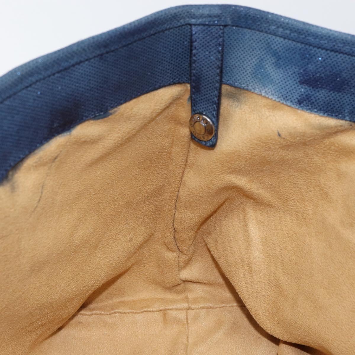 Jimmy Choo Studs Tote Bag Coated Canvas Blue Auth sw1589