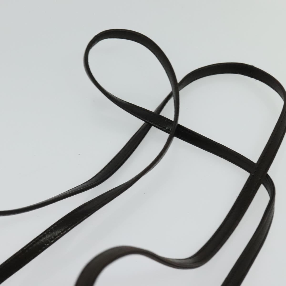 BALLY Quilted Shoulder Bag Leather Dark Brown Auth sw159