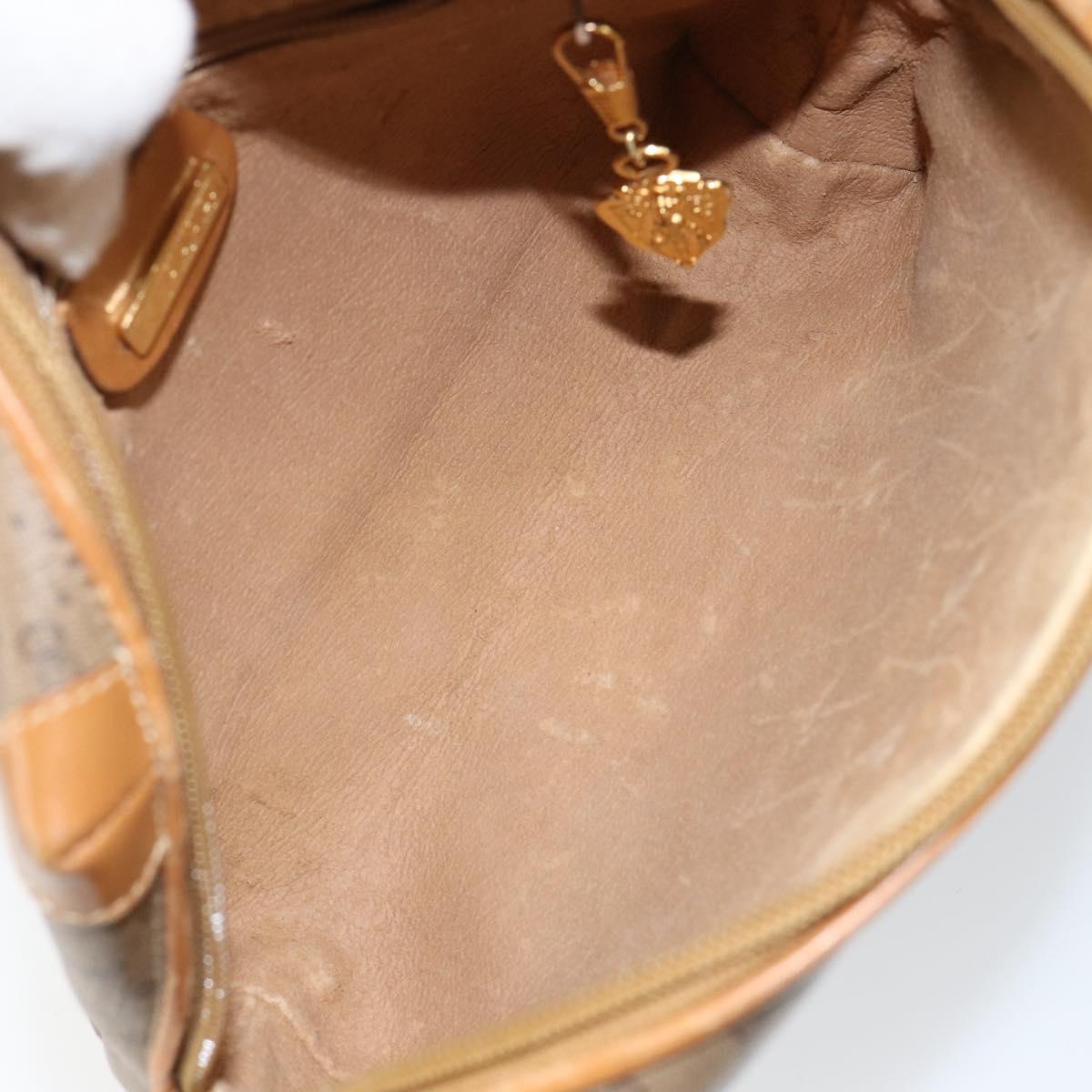 GUCCI Micro GG Canvas Shoulder Bag PVC Leather Brown Auth sw1591