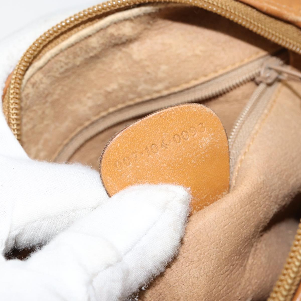 GUCCI Micro GG Canvas Shoulder Bag PVC Leather Brown Auth sw1591