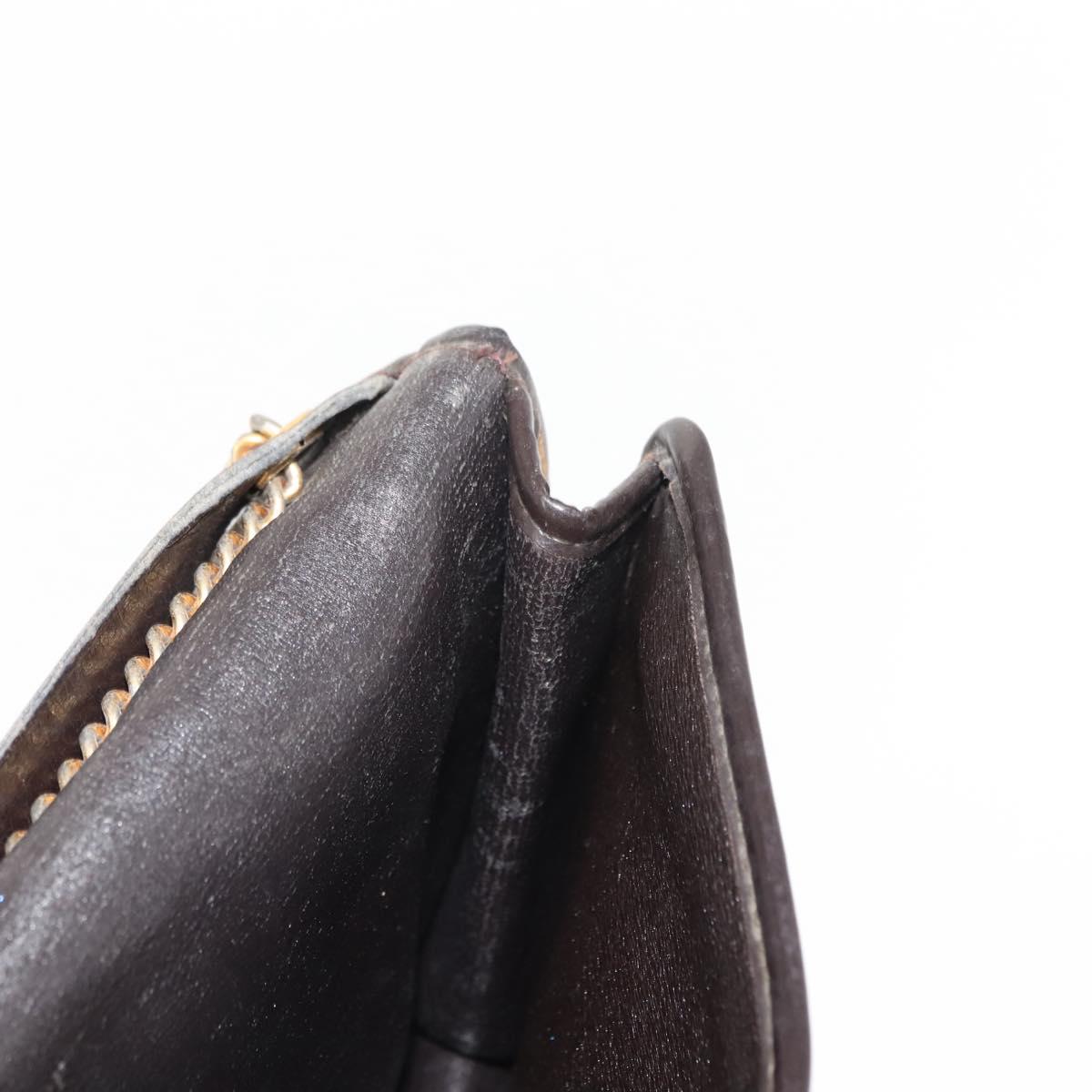 Christian Dior Trotter Canvas Chain Shoulder Bag Brown Auth sw1595