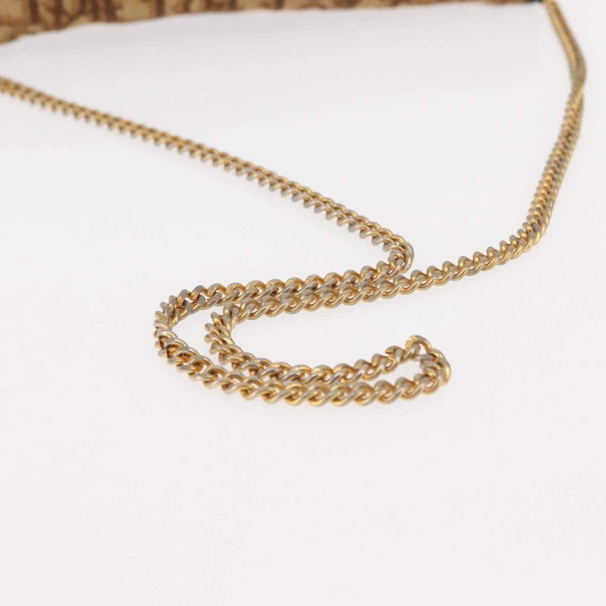 Christian Dior Trotter Canvas Chain Shoulder Bag Brown Auth sw1595