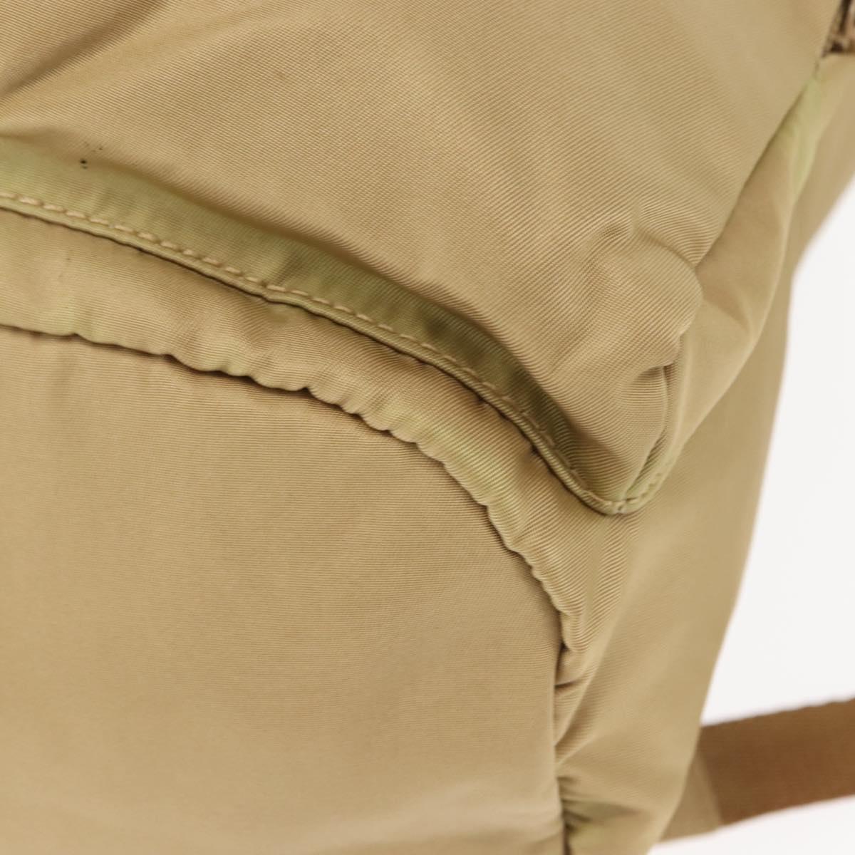 PRADA Backpack Nylon Beige Silver Auth sw1597