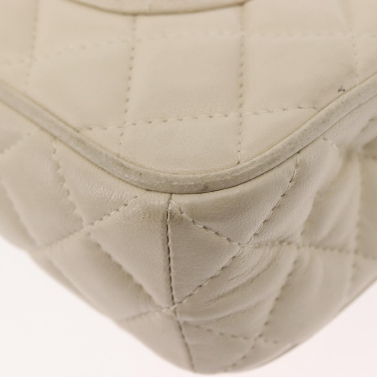 GIVENCHY Chain Shoulder Bag Leather White Auth sw1598