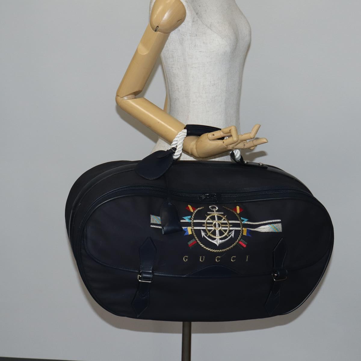 GUCCI travel Boston Bag Coated Canvas Navy Auth sw1600