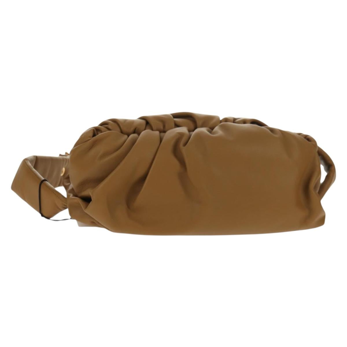 BOTTEGA VENETA Body Bag Leather Gold Khaki Auth sw1602M