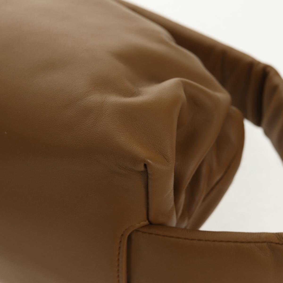 BOTTEGA VENETA Body Bag Leather Gold Khaki Auth sw1602M