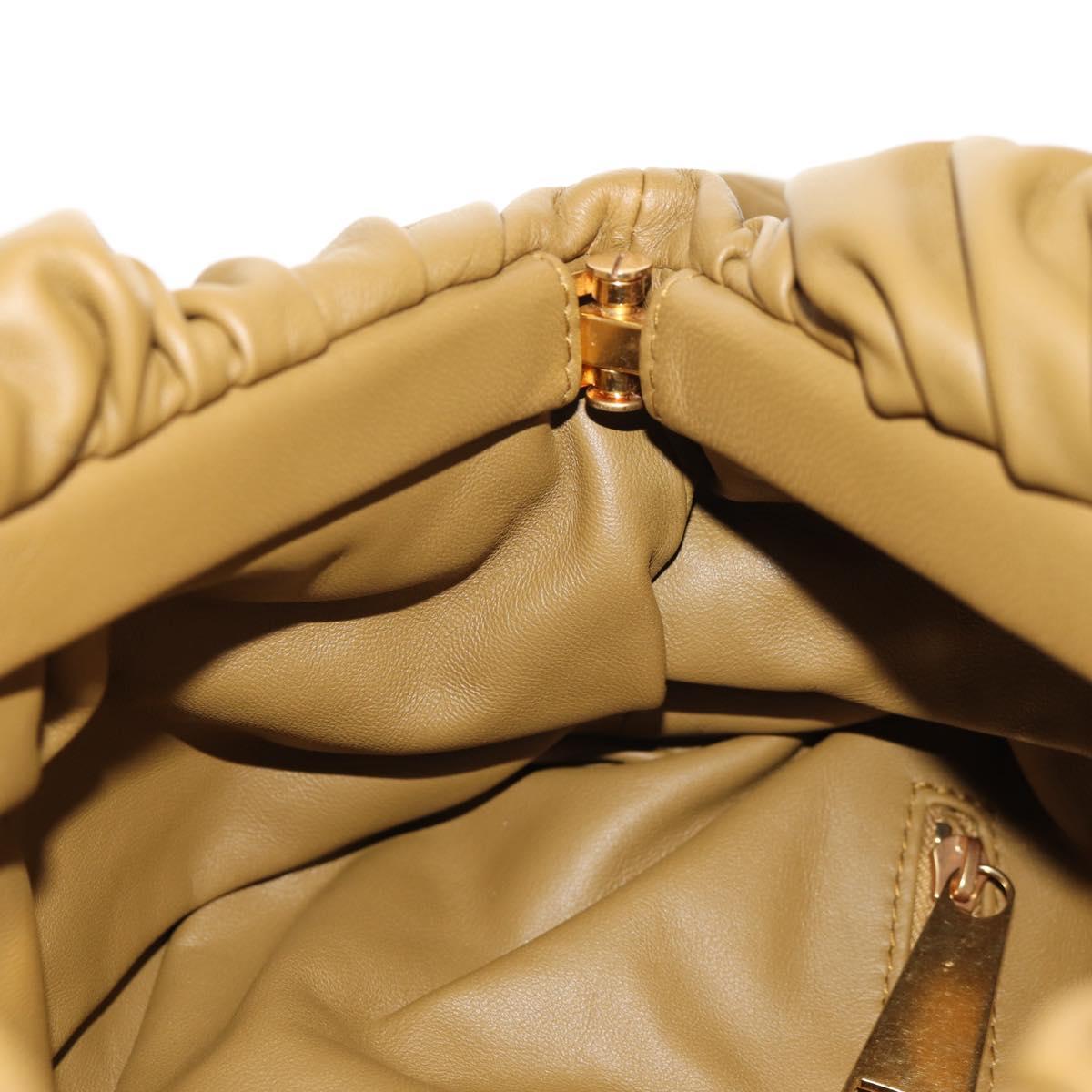BOTTEGA VENETA Body Bag Leather Gold Khaki Auth sw1602M