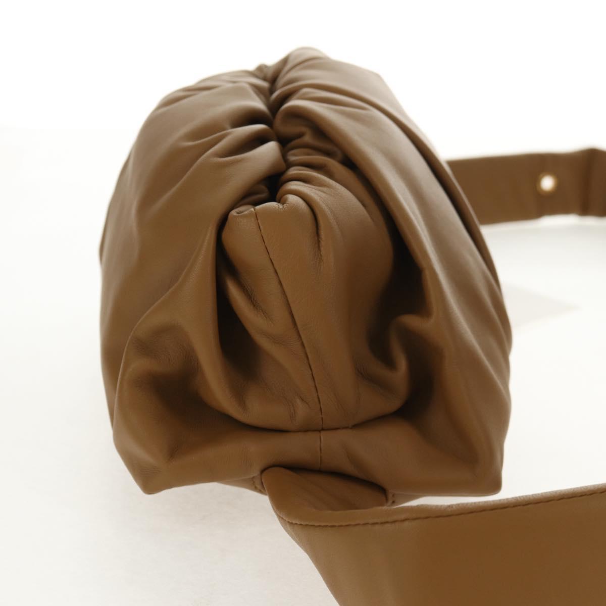 BOTTEGA VENETA Body Bag Leather Gold Khaki Auth sw1602M