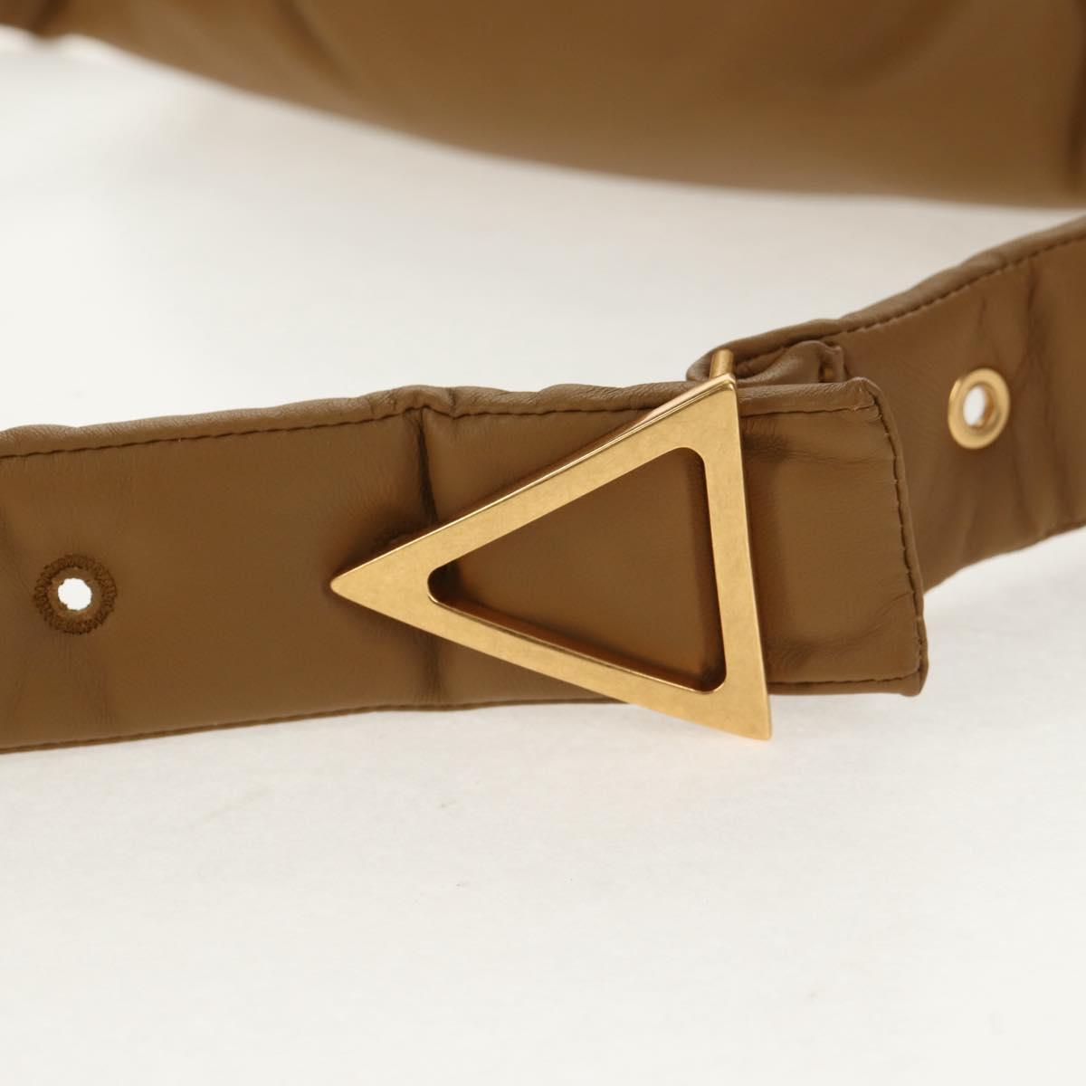 BOTTEGA VENETA Body Bag Leather Gold Khaki Auth sw1602M