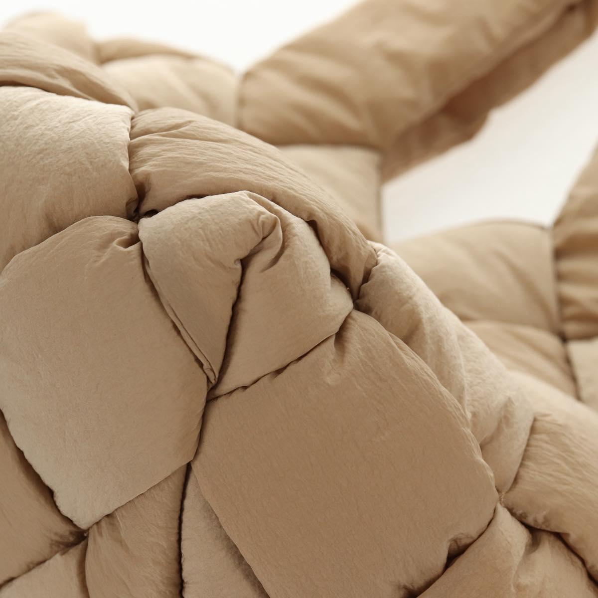 BOTTEGA VENETA Cassette Padded INTRECCIATO Bag Nylon Beige 670207 Auth sw1603M