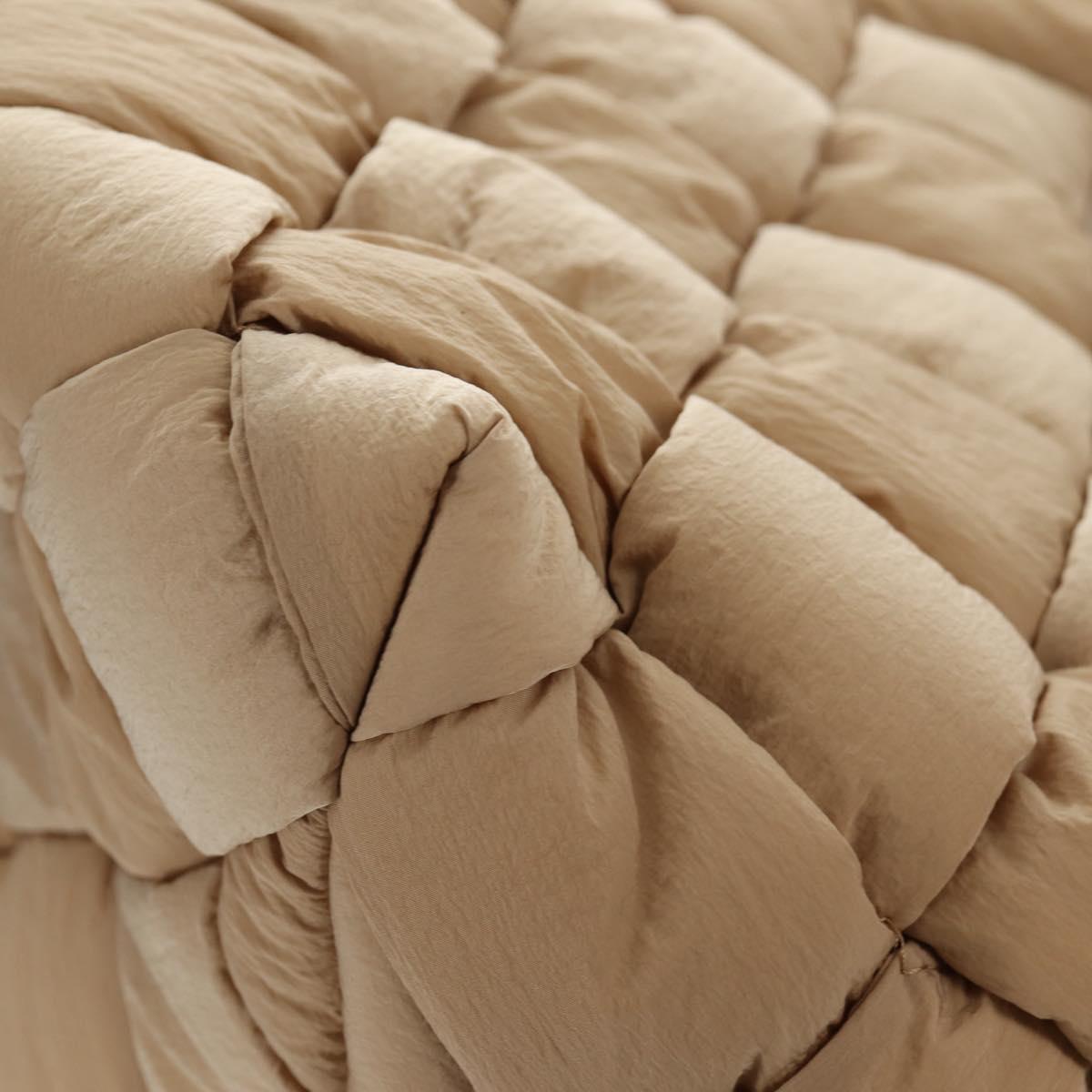 BOTTEGA VENETA Cassette Padded INTRECCIATO Bag Nylon Beige 670207 Auth sw1603M