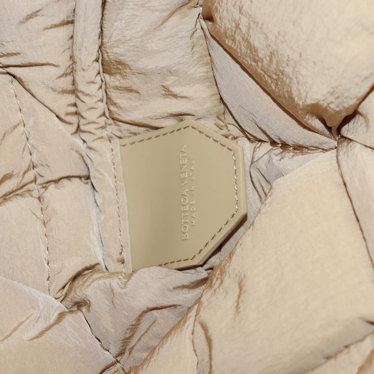 BOTTEGA VENETA Cassette Padded INTRECCIATO Bag Nylon Beige 670207 Auth sw1603M