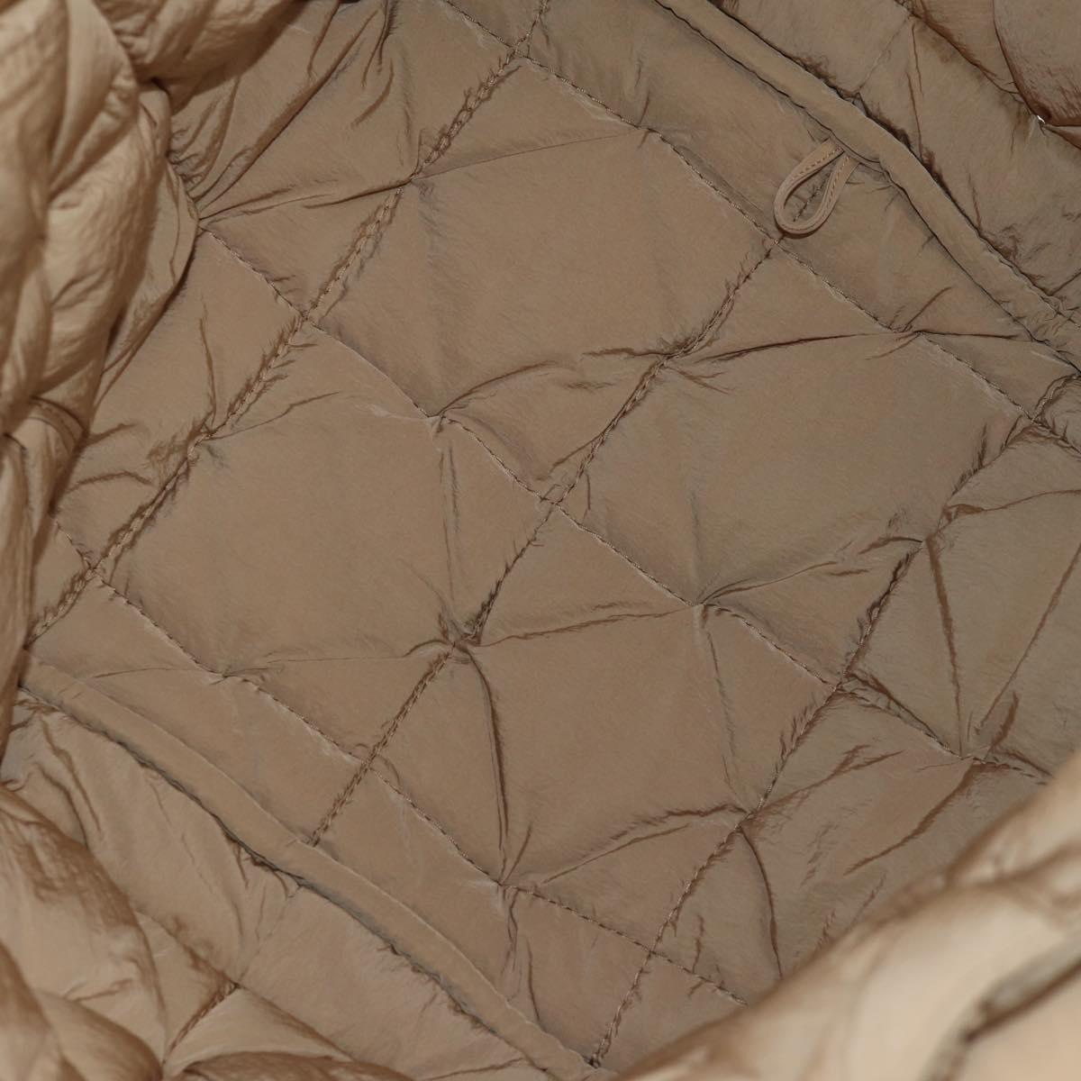 BOTTEGA VENETA Cassette Padded INTRECCIATO Bag Nylon Beige 670207 Auth sw1603M