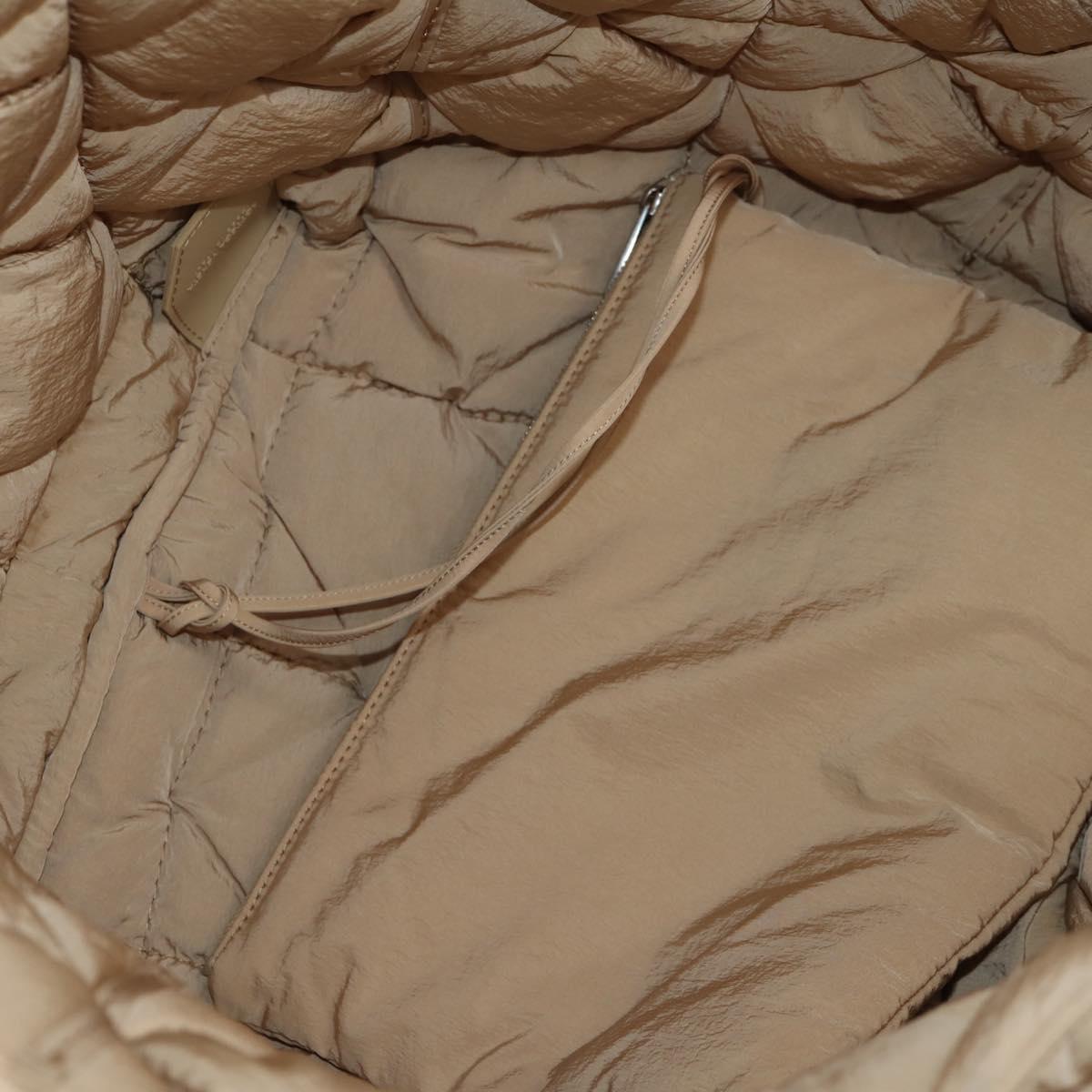 BOTTEGA VENETA Cassette Padded INTRECCIATO Bag Nylon Beige 670207 Auth sw1603M