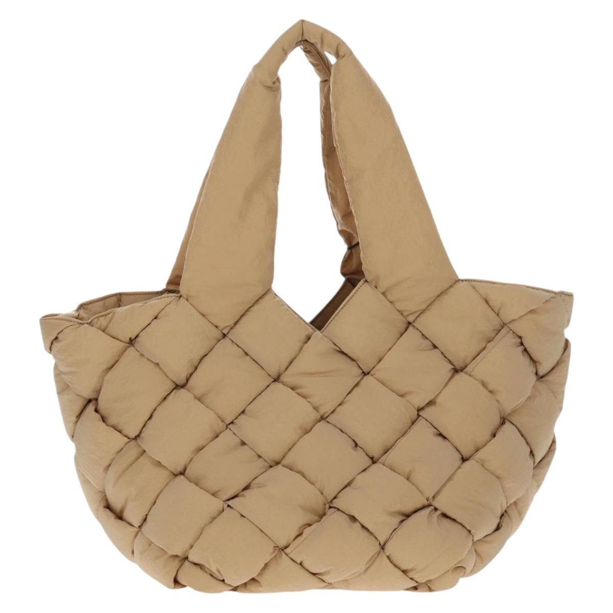 BOTTEGA VENETA Cassette Padded INTRECCIATO Bag Nylon Beige 670207 Auth sw1603M