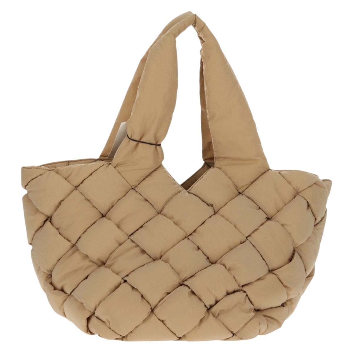 BOTTEGA VENETA Cassette Padded INTRECCIATO Bag Nylon Beige 670207 Auth sw1603M