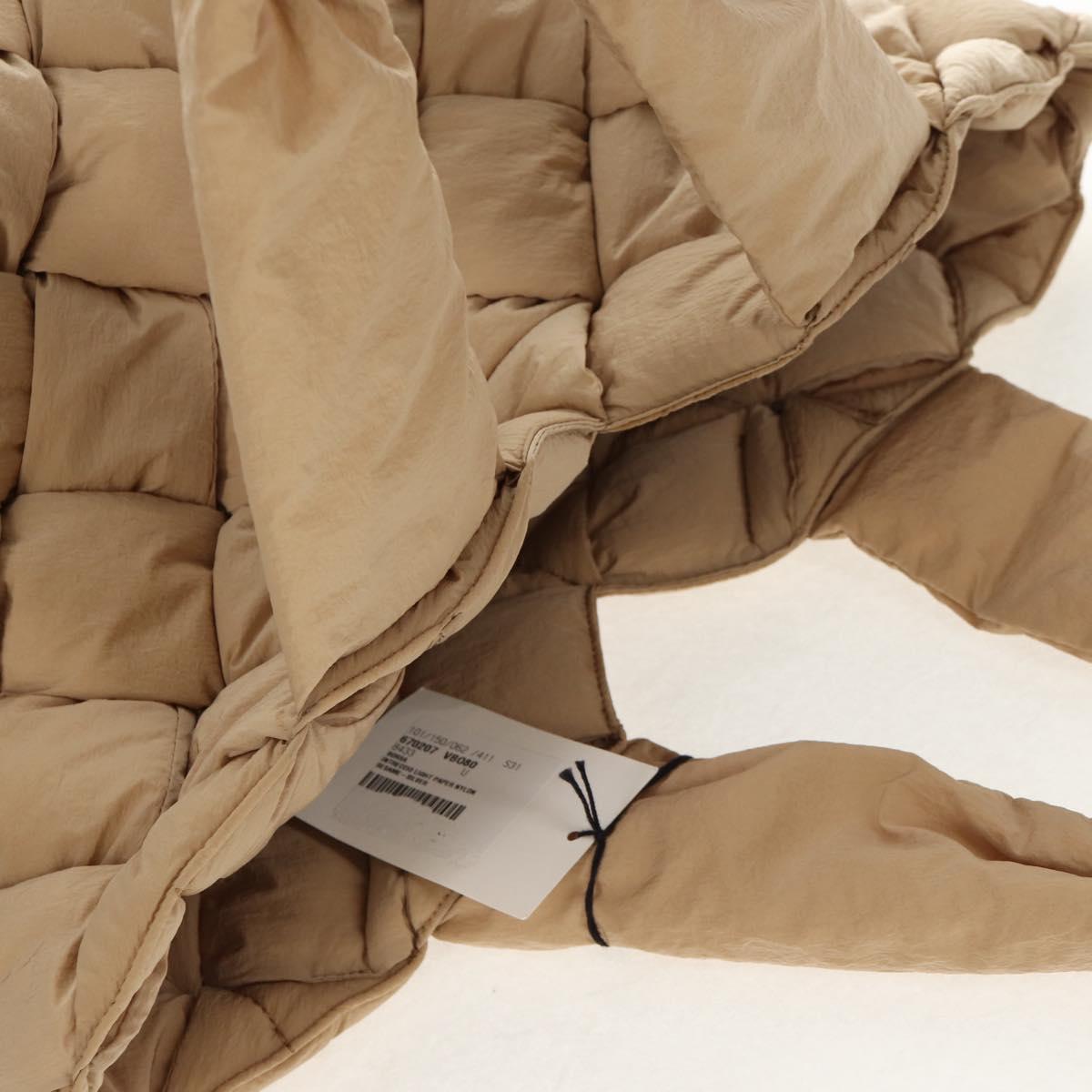 BOTTEGA VENETA Cassette Padded INTRECCIATO Bag Nylon Beige 670207 Auth sw1603M