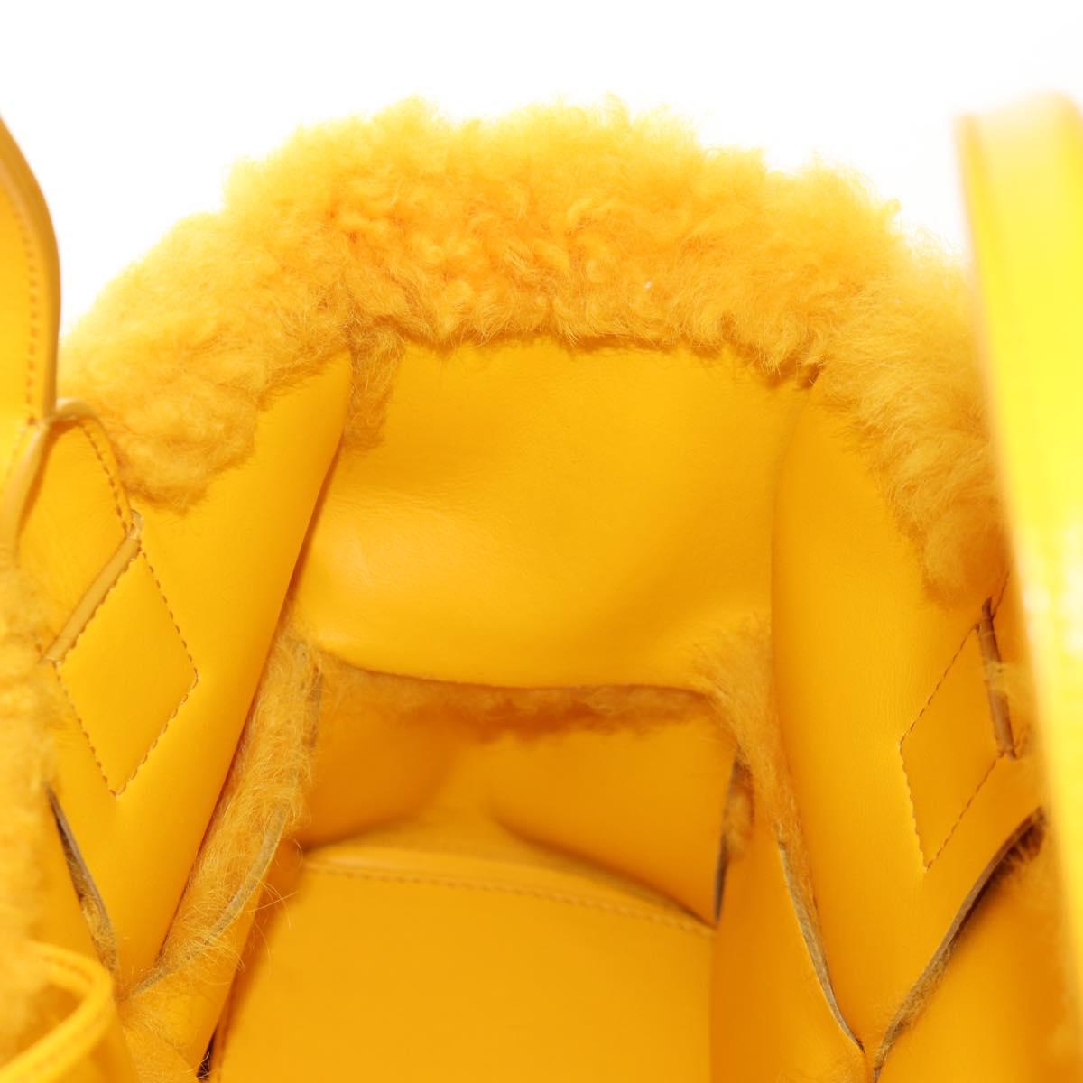 BOTTEGA VENETA MAXI INTRECCIATO The Alco Bag Mouton Yellow 652867 Auth sw1604M